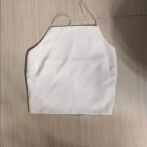 White crop top open back with cross medium